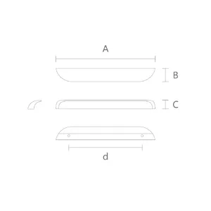 Long half oval wood cabinet knobs for bedroom furniture